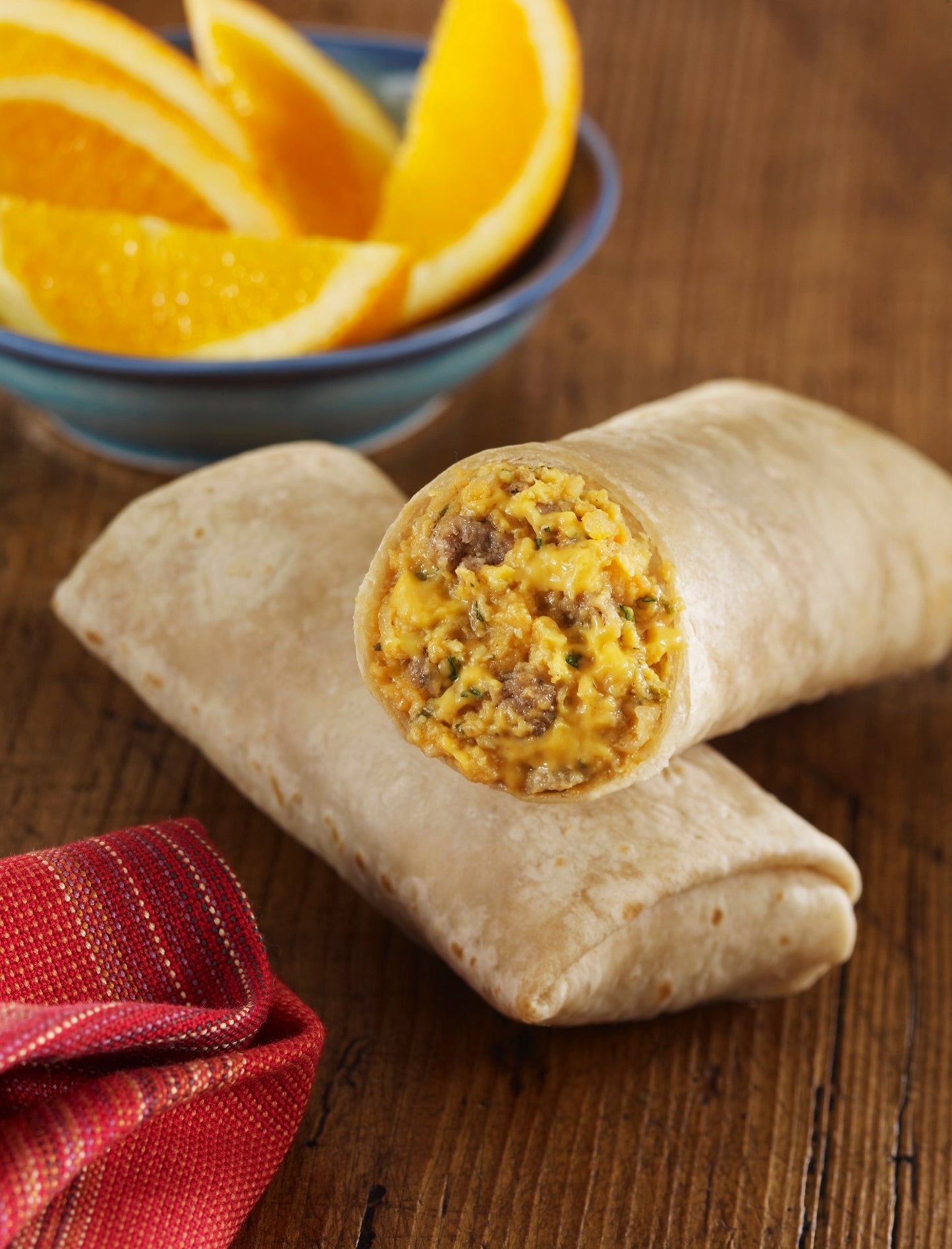 Egg Sausage Cheese Salsa Breakfast Burrito 90 Each - 1 Per Case.