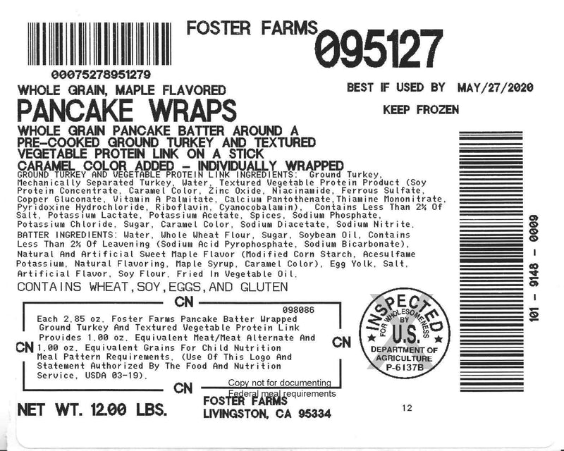 Whole Grain Maple Pancake Wrap Individually Wrapped 68 Each - 1 Per Case.