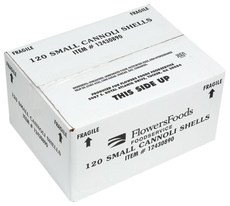 Shell Cannoli Pastry Small Frozen 0.5 Ounce Size - 120 Per Case.