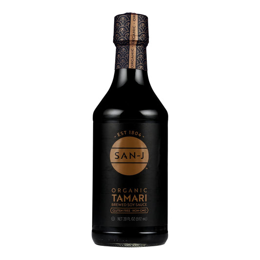 San - J Tamari Soy Sauce - Organic - Case of 6 - 20 Fl Ounce.