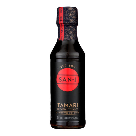 San - J Tamari Soy Sauce - Case of 6 - 10 Fl Ounce.