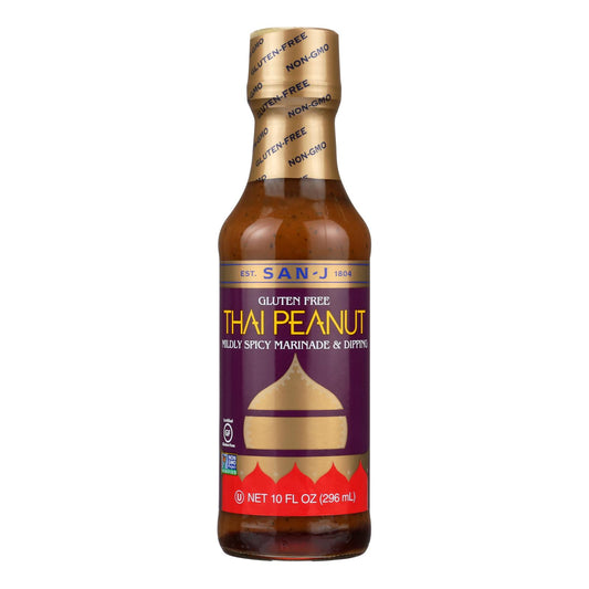 San - J Cooking Sauce - Thai Peanut - Case of 6 - 10 Fl Ounce.