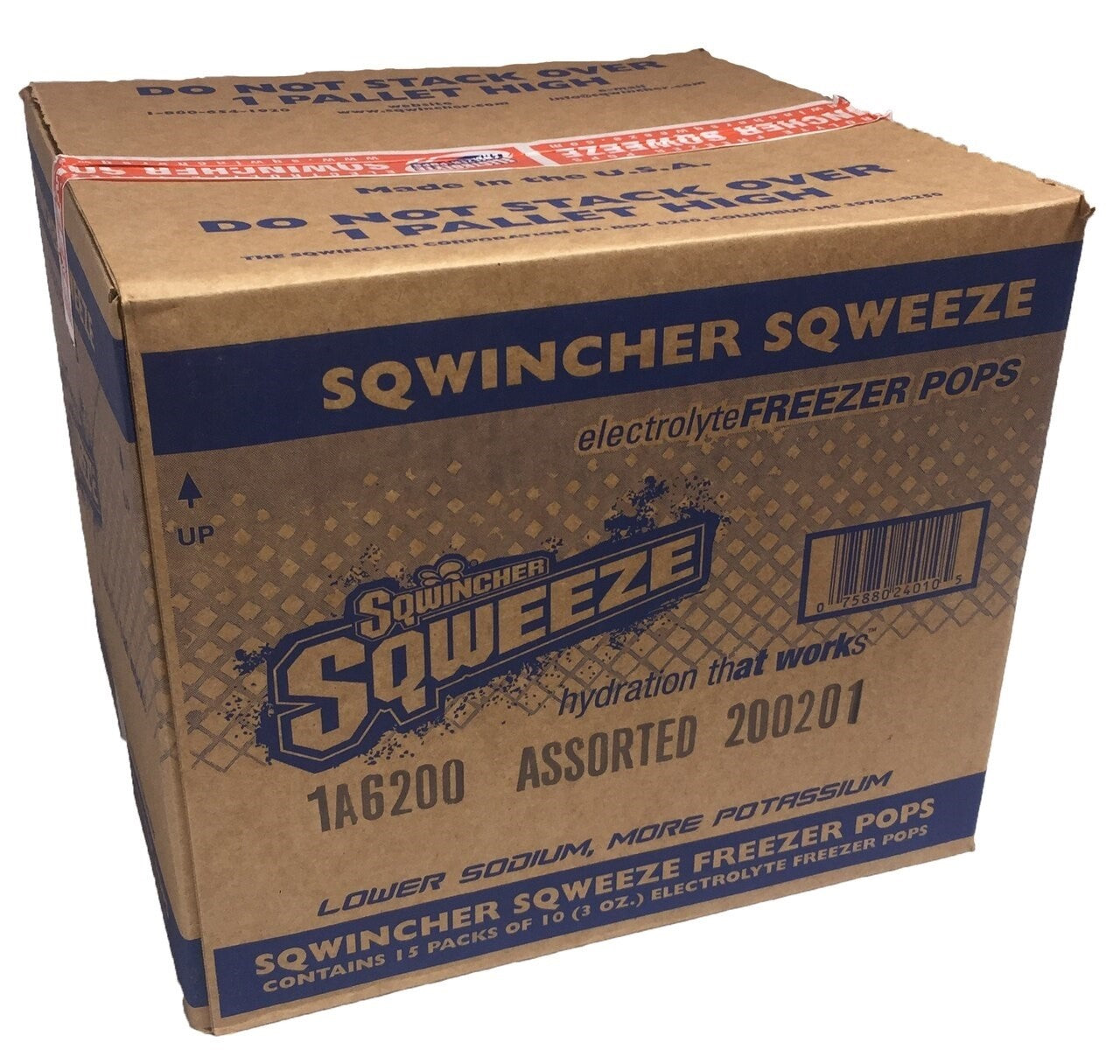 Sqwincher Sqweeze Electrolyte Freezer Pops Flavor Pack 10 Each - 15 Per Case.