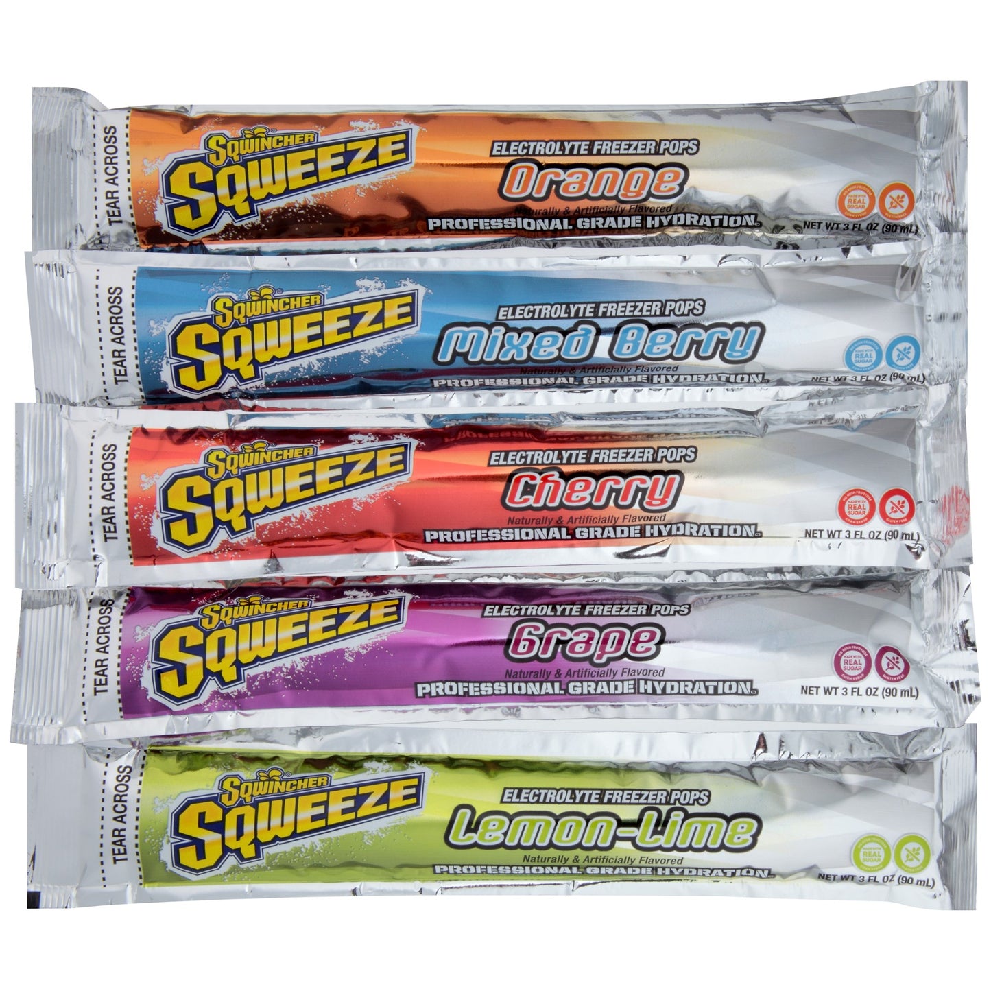 Sqwincher Sqweeze Electrolyte Freezer Pops Flavor Pack 10 Each - 15 Per Case.