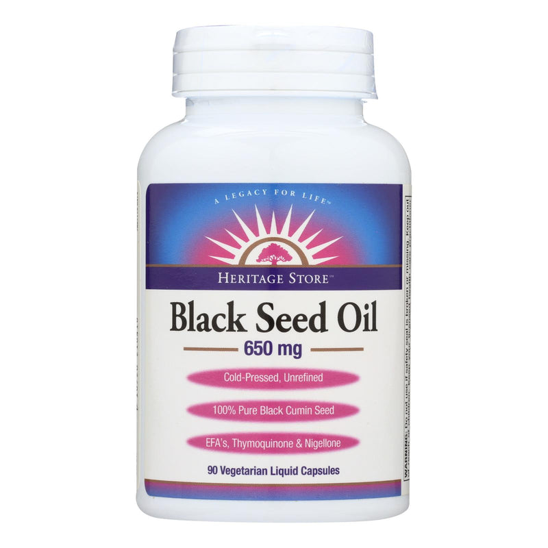 Heritage Store Black Seed Oil Dietary Supplement  - 1 Each - 90 VCAP