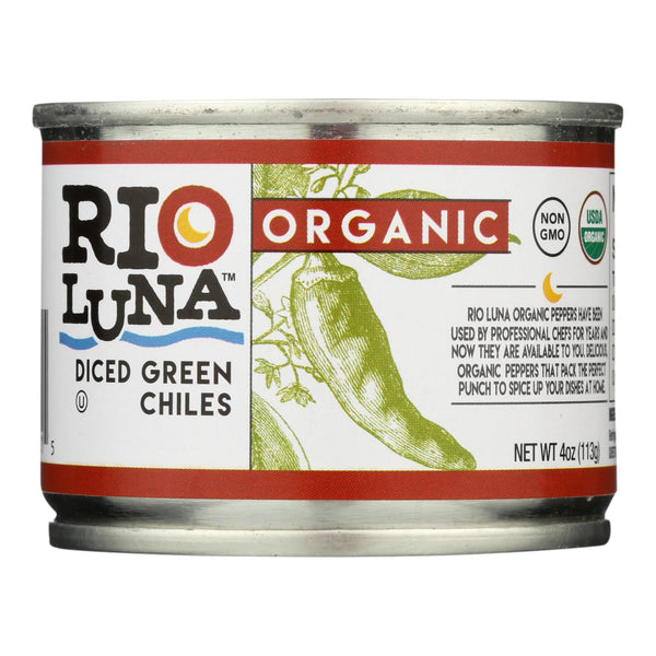 Rio Luna - Organic Green Chiles - Diced - Case of 12 - 4 Ounce.