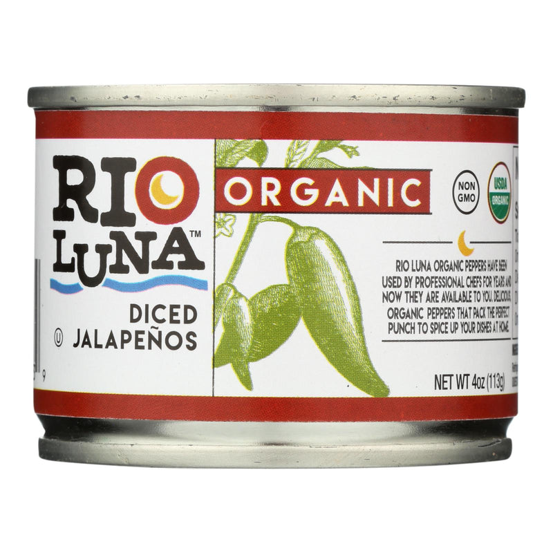 Rio Luna Organic Diced Jalapenos - Case of 12 - 4 Ounce