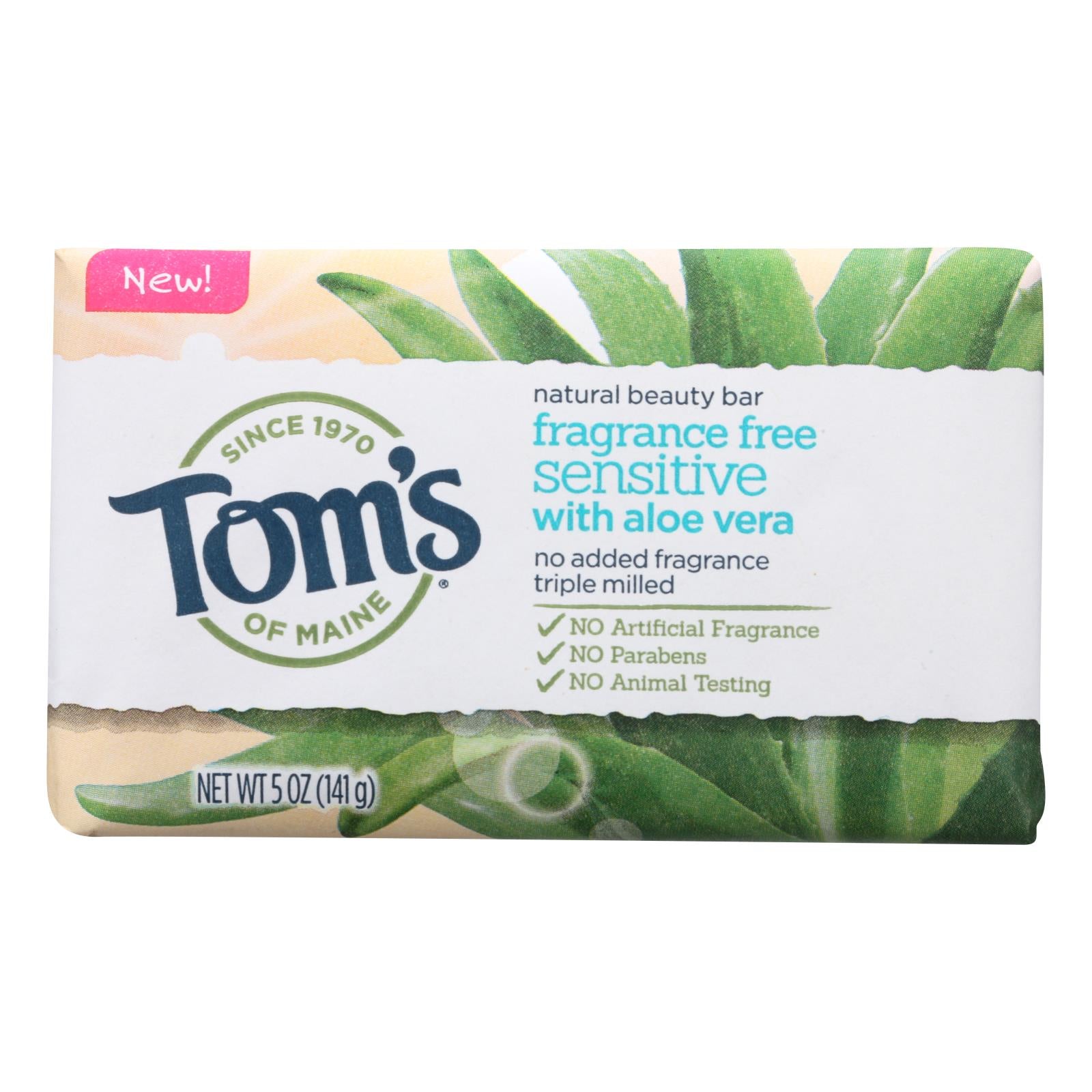 Tom's Of Maine - Beauty Bar Sensitive Fat Free - Case of 6 - 5 Ounce