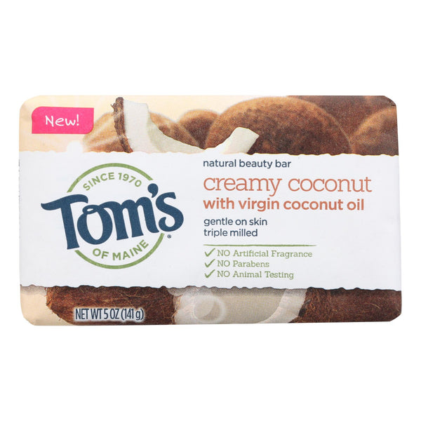 Tom's of Maine Beauty Bar - Coconut - Case of 6 - 5 Ounce