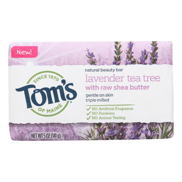 Tom's of Maine Beauty Bar Soap - Lavender Tea Tree - Case of 6 - 5 Ounce