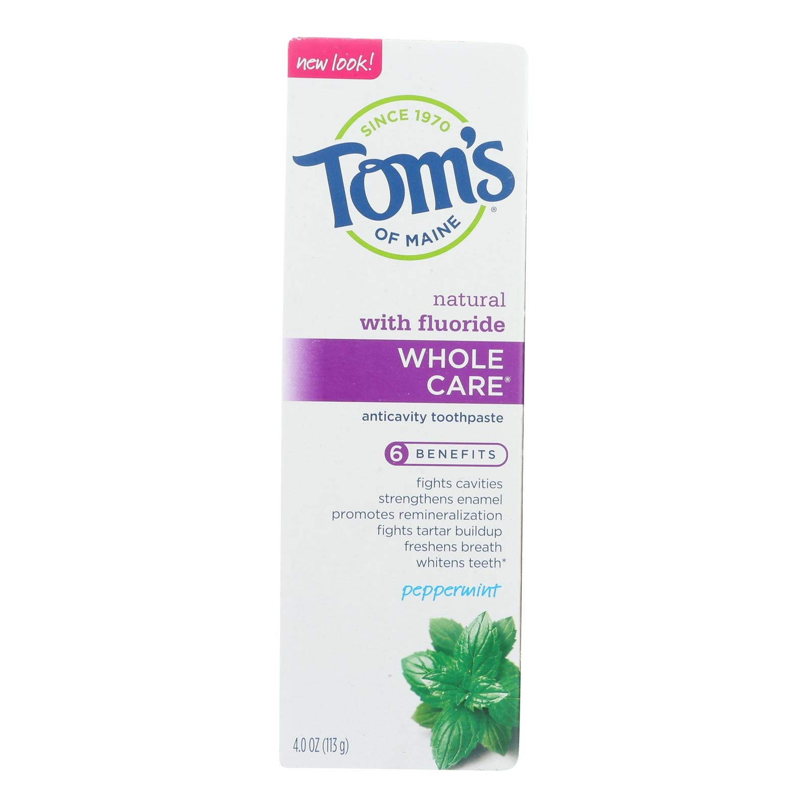Tom's Of Maine - Tp Whole Care Ppmnt Fluor - Case of 6 - 4 Ounce