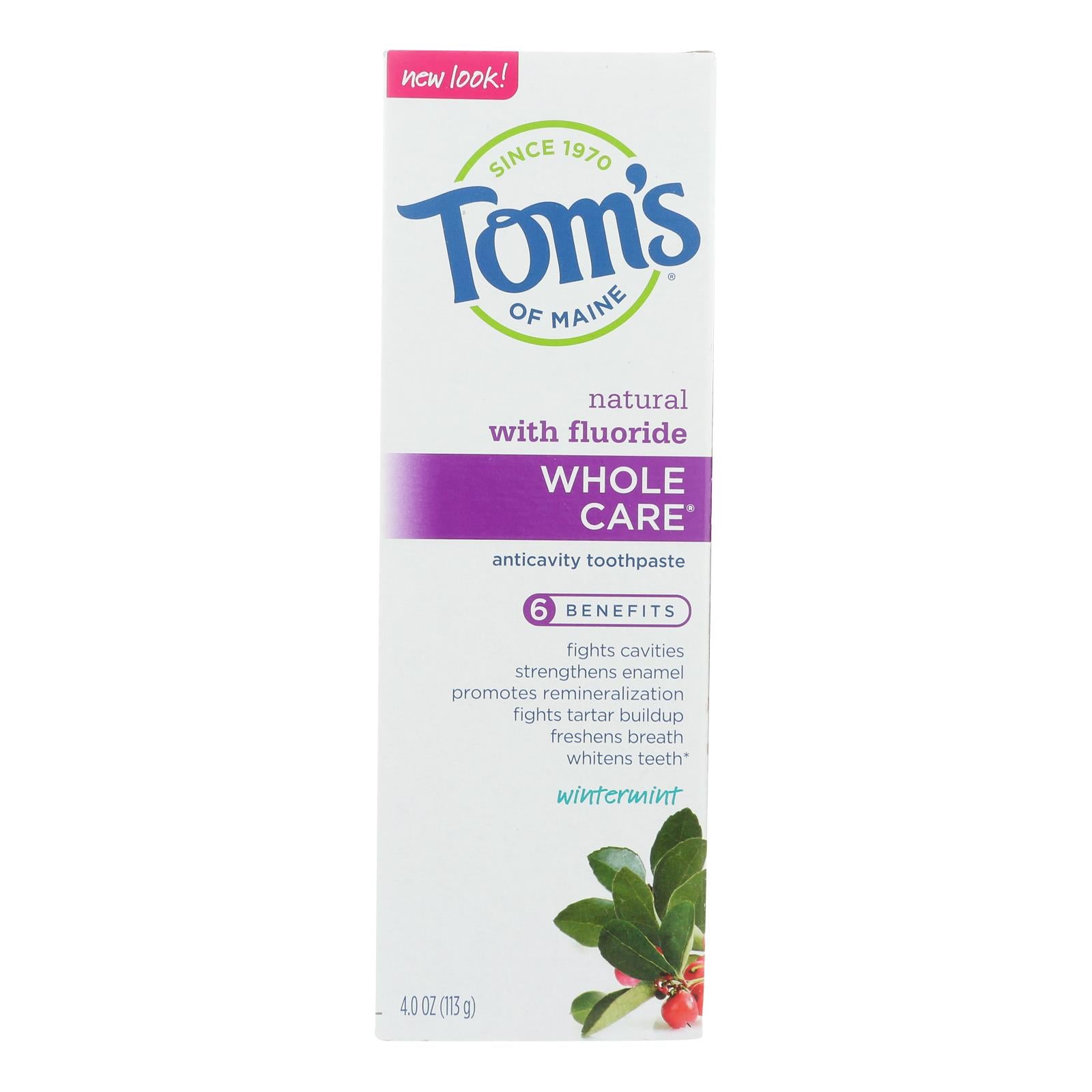 Tom's Of Maine - Tp Whole Care Wntrmnt Fluor - Case of 6 - 4 Ounce