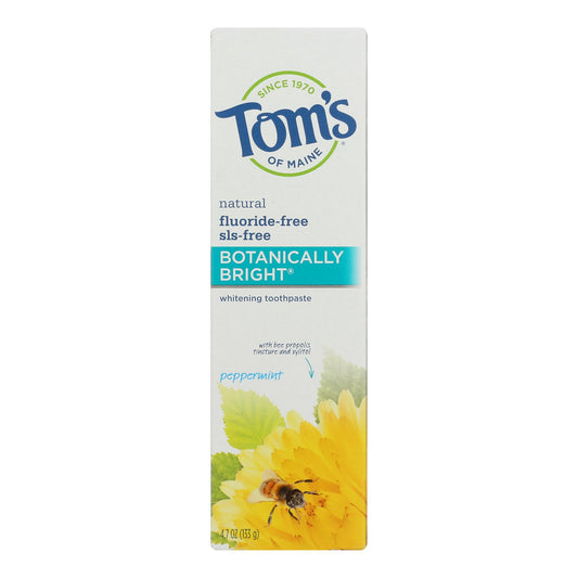 Tom's of Maine Botanically Bright Whitening Toothpaste Peppermint - 4.7 Ounce - Case of 6