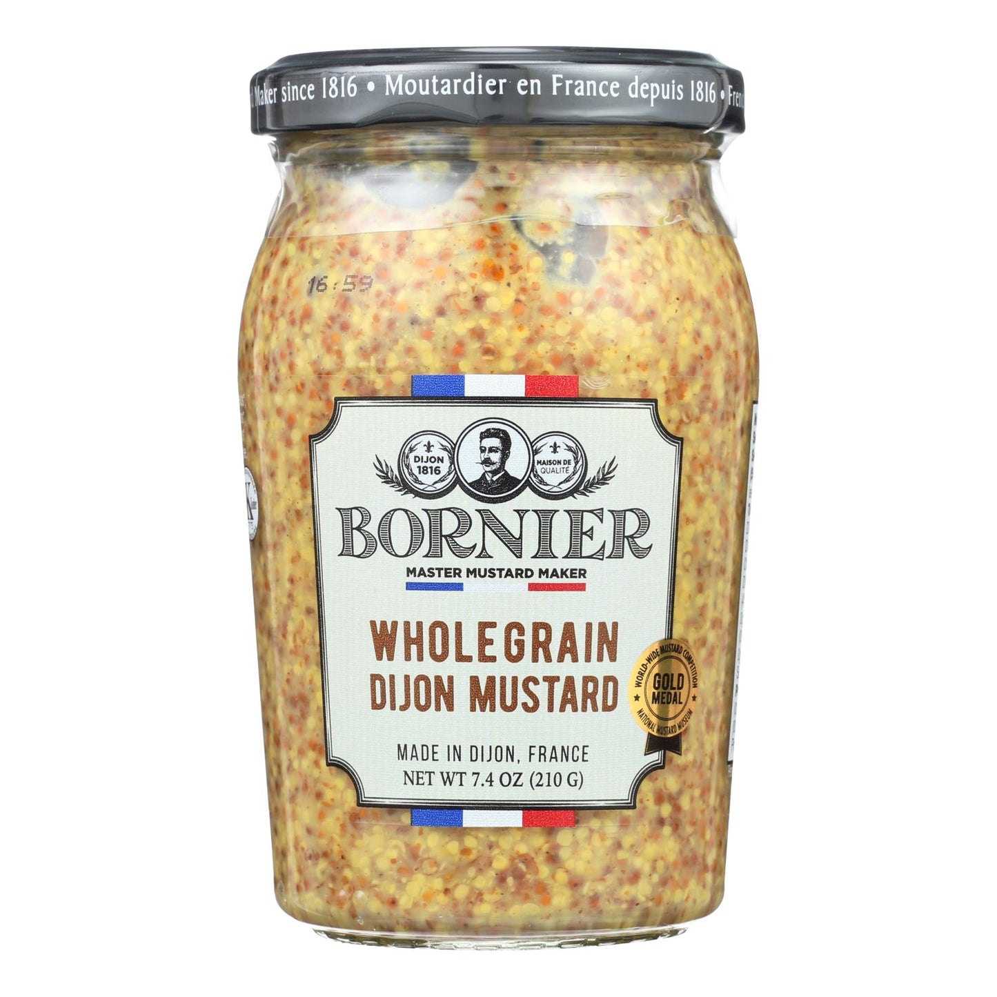 Bornier - Mustard - Whole Grain - Case of 6 - 7.4 Ounce.