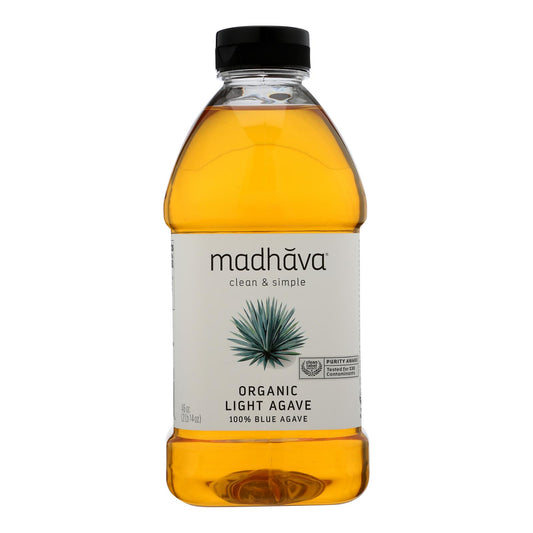 Madhava Honey Agave Nectar - Organic - Light - Case of 4 - 46 Ounce