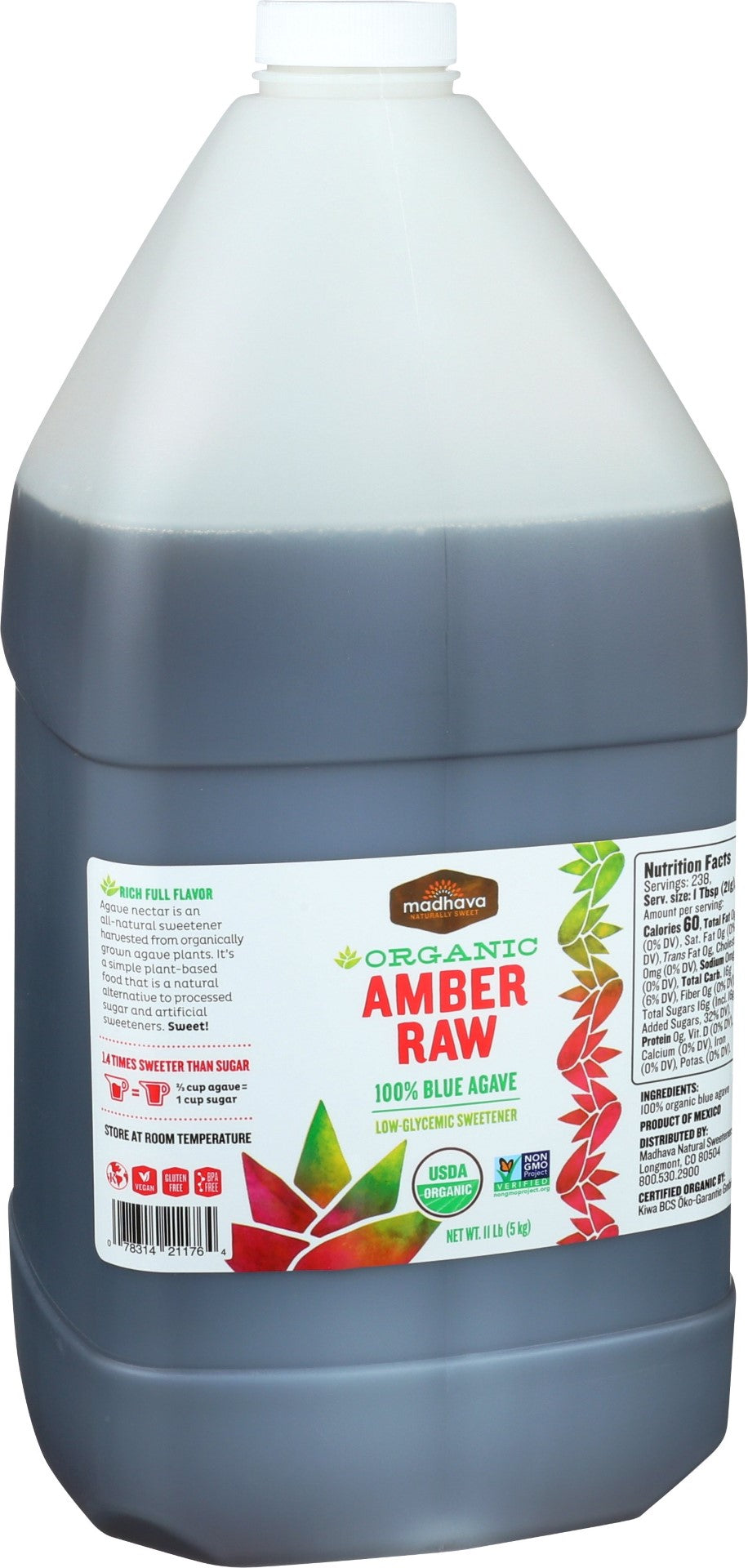 Amber Agave 11 Pound Each - 4 Per Case.