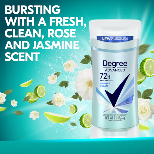 Degree Motion Sense Invisible Solid Shower Clean Anti-Perspirant & Deodorant 2.6 Ounce Size - 12 Per Case.