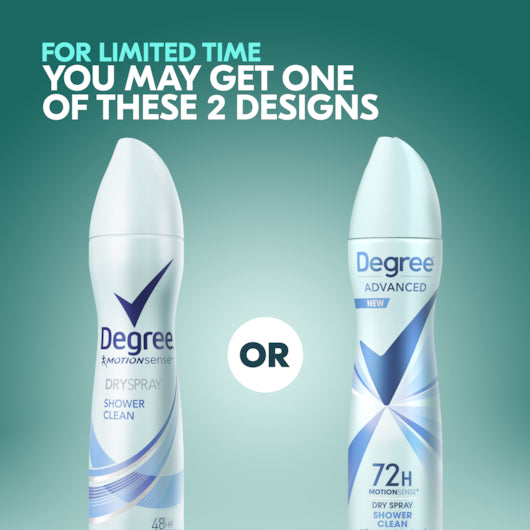 Degree Motion Sense Anti Perspirant Aerosol Shower Clean 3.8 Ounce Size - 12 Per Case.