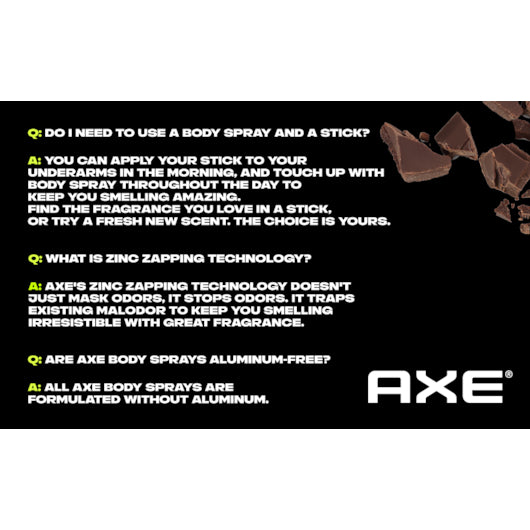 Axe Body Spray Dark Temptation 4 Ounce Size - 12 Per Case.