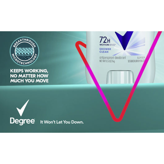 Degree Anti Perspirant Shower Clean For Women 17 Grams Each - 36 Per Case.