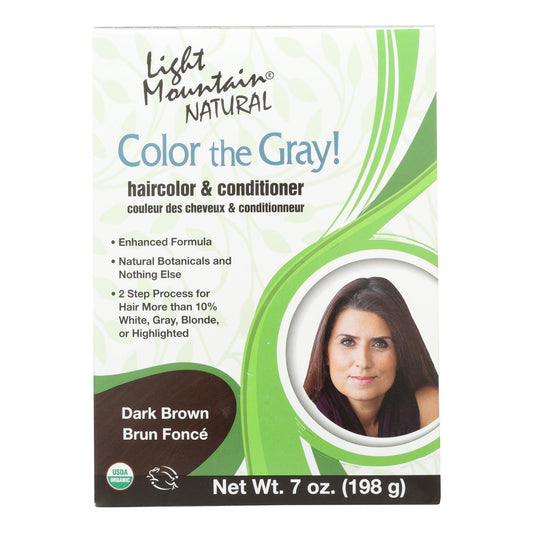 Light Mountain Hair Color - Color The Gray! Dark Brown - Case of 1 - 7 Ounce.