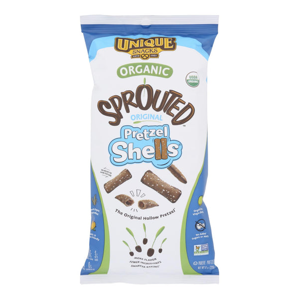 Unique Pretzels - Sprouted Shells - Original Sea Salt - Case of 12 - 8 Ounce.