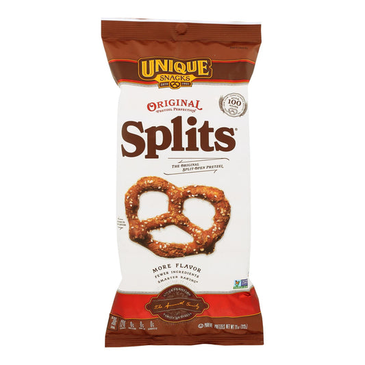 Unique Pretzels - Pretzel Splits - Original - Case of 12 - 11 Ounce.