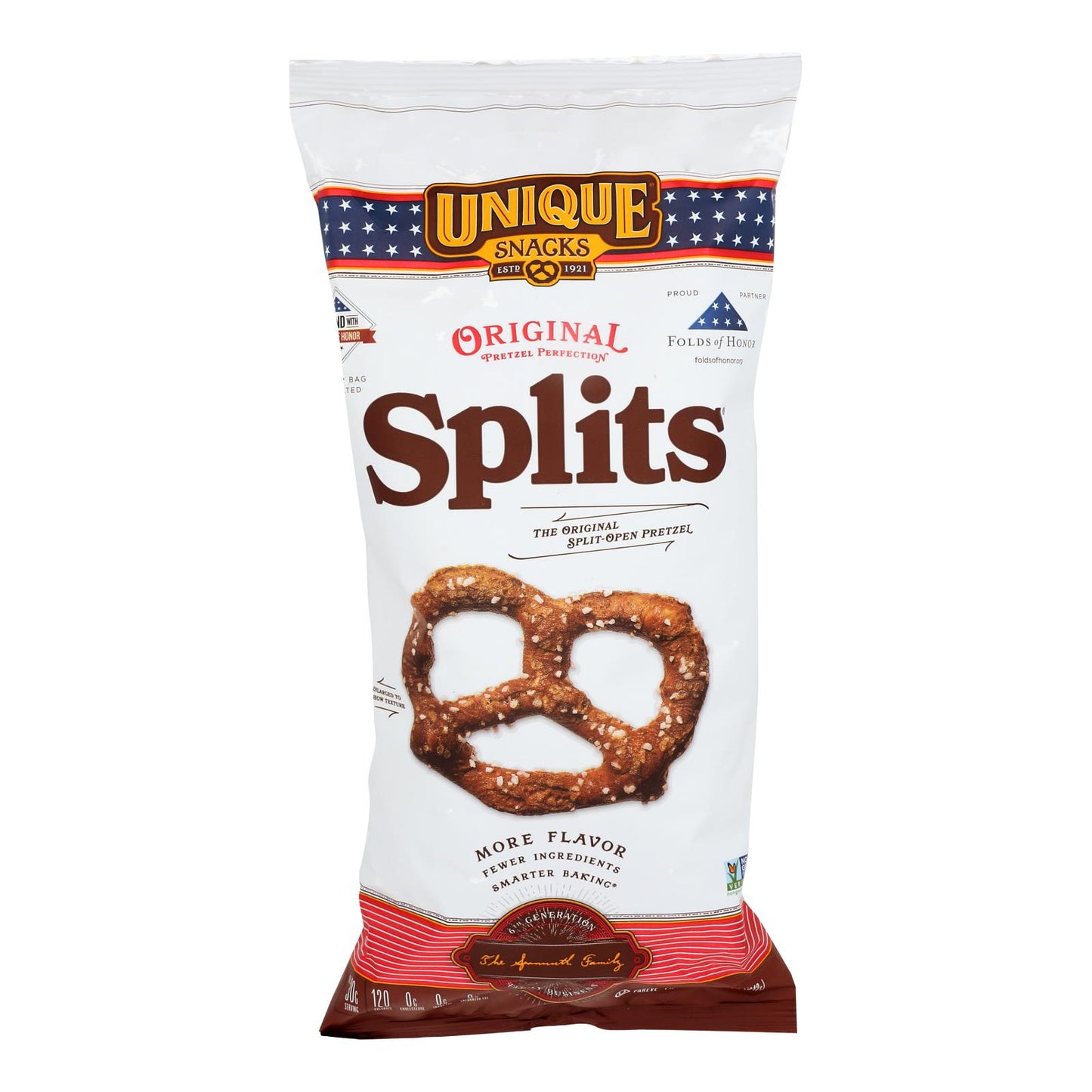 Unique Pretzels - Pretzels Original Splits - Case of 12 - 11 Ounce.