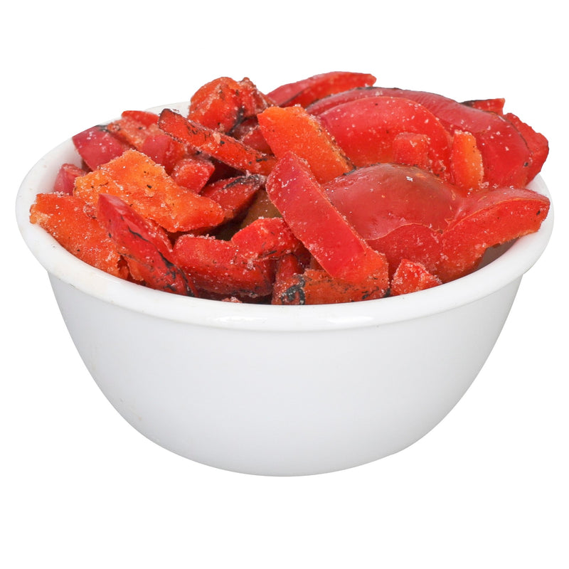 Fresh Frozen Bell Pepper Red Roasted Strip 5 Pound Each - 1 Per Case.