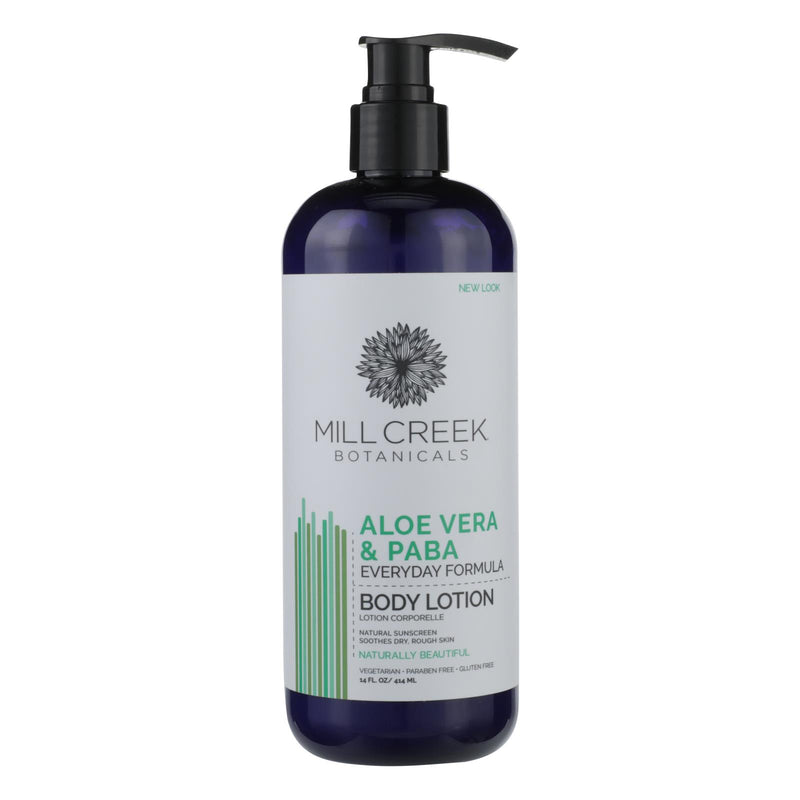 Mill Creek Botanicals Aloe Vera & Paba Moisturizing Lotion  - 1 Each - 14 Fluid Ounce