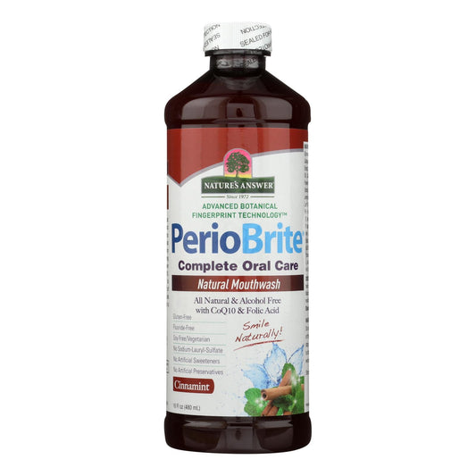 Nature's Answer - PerioWash Mouthwash Alcohol-Free Cinna Mint - 16 fl Ounce