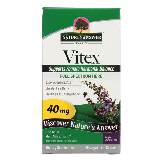 Nature's Answer - Vitex Agnus-Castus Chastetree Berry - 90 Vegetarian Capsules