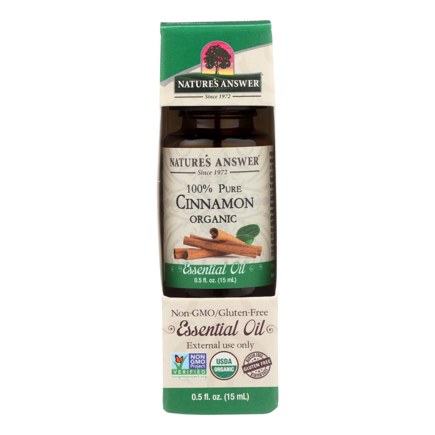 Nature's Answer - Organic Essential Oil - Cinnamon - 0.5 Ounce.