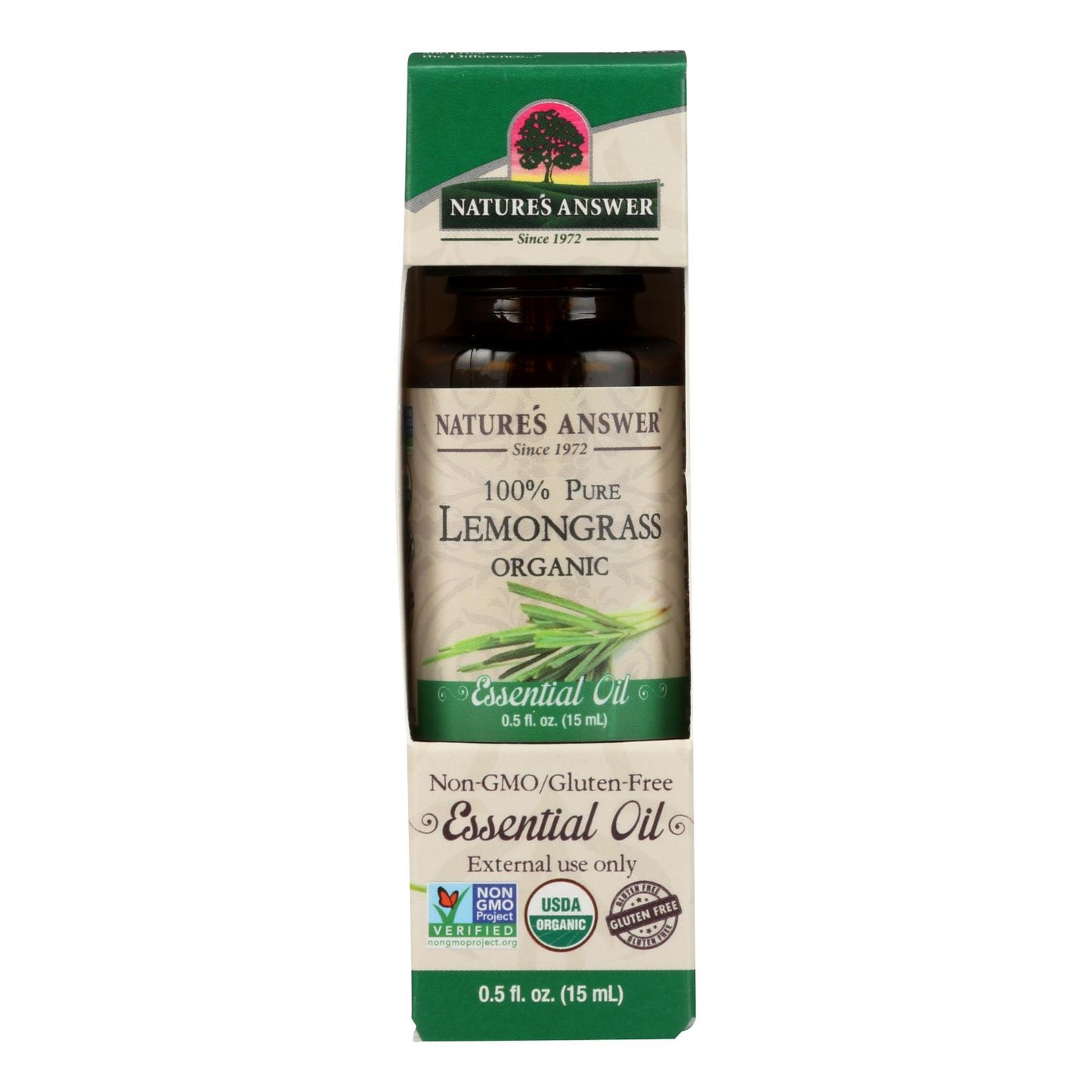 Nature's Answer - Organic Essential Oil - Lemongrass - 0.5 Ounce.