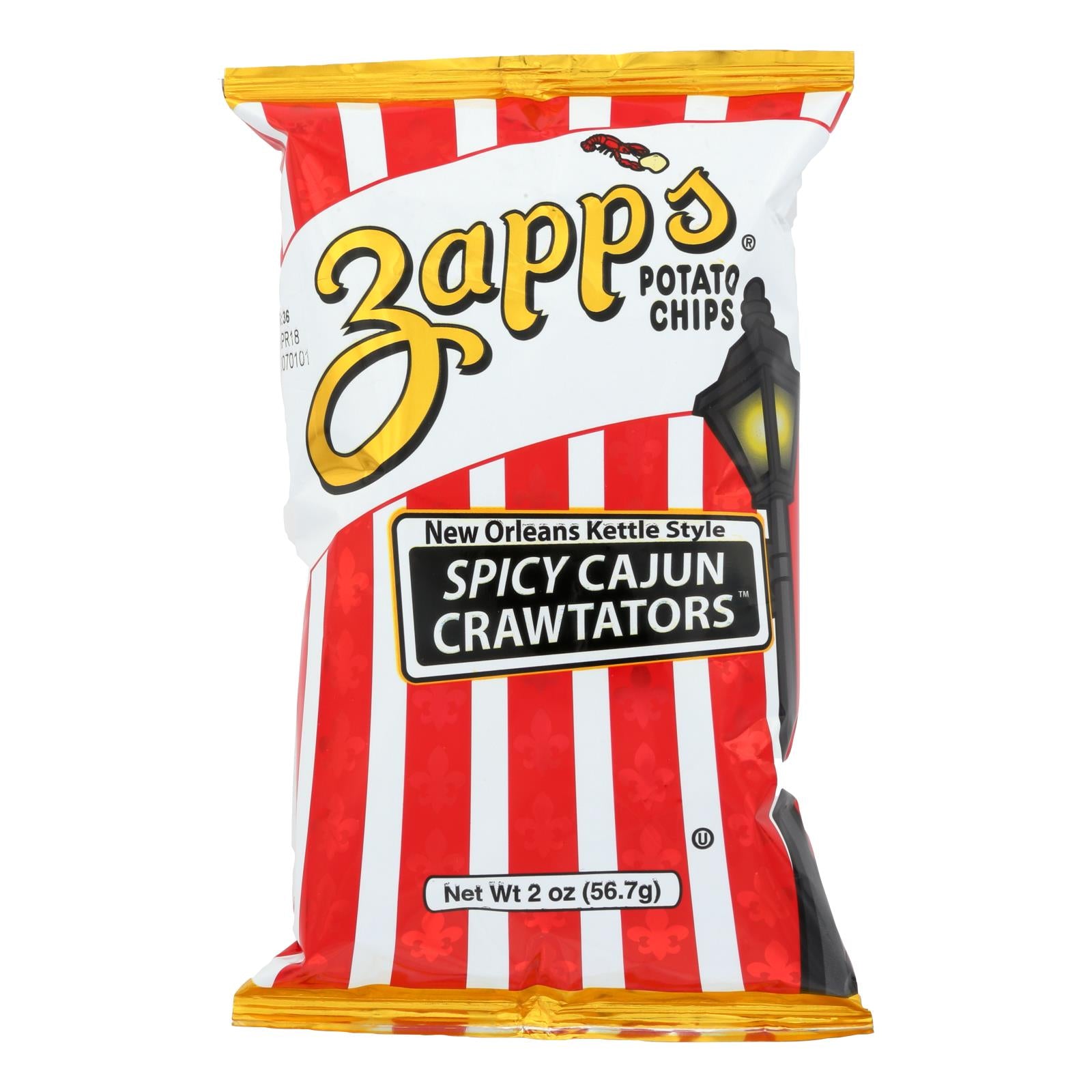 Zapps Potato Chips Chips - Cajun Crawtator - 2O - Case of 25 - 2 Ounce