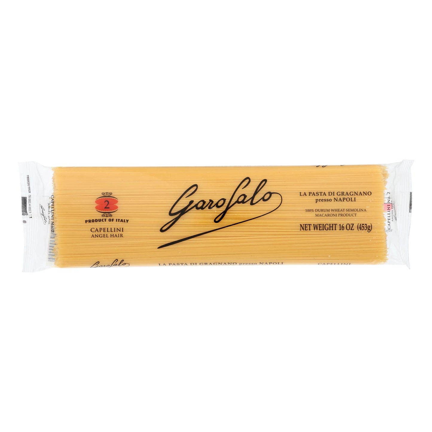 Garofalo Capellini Angel Hair Semolina Pasta - Case of 20 - 16 Ounce.