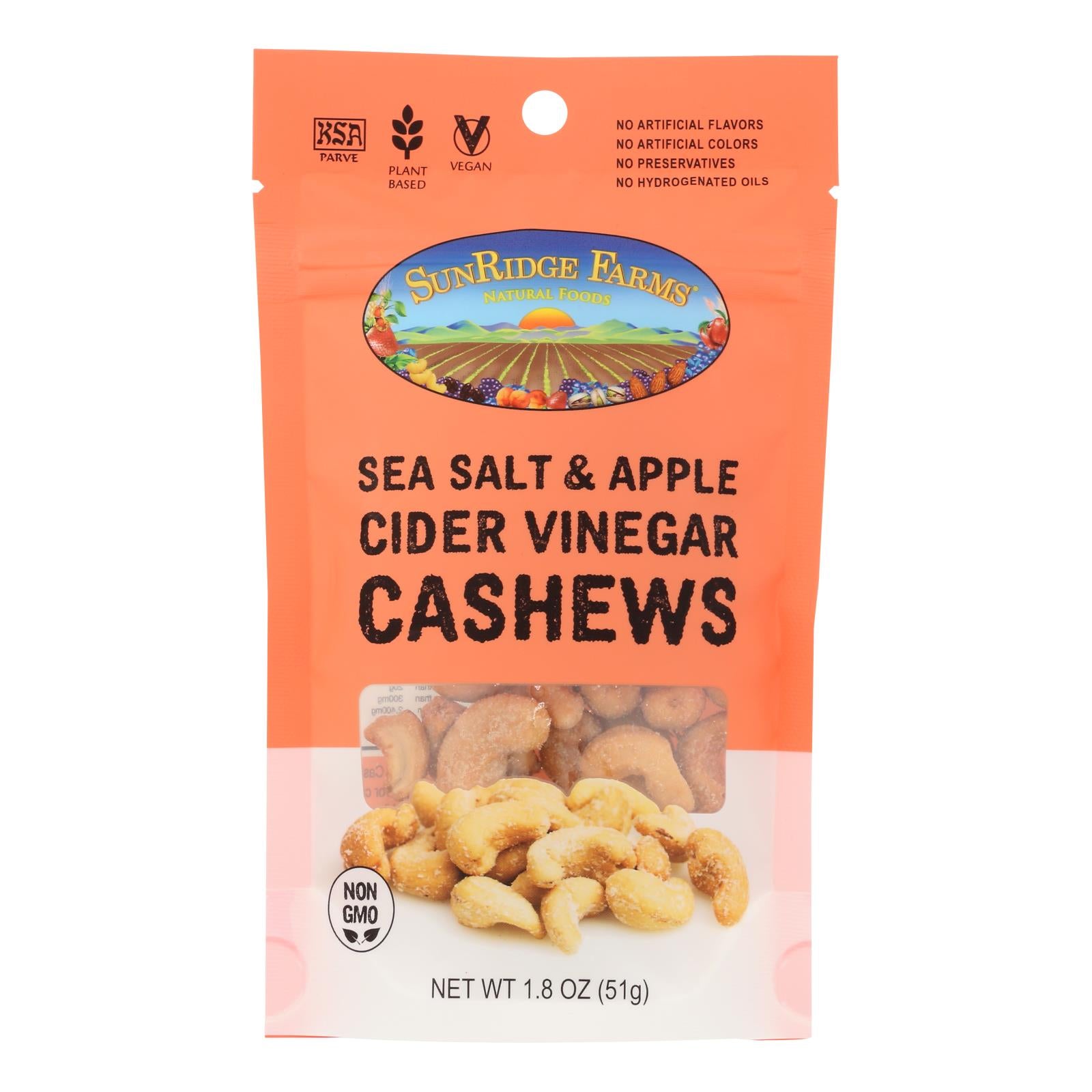 Sunridge Farms Cashews - Case of 8 - 1.8 Ounce
