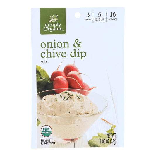 Simply Organic Onion and Chive Dip Mix - Case of 12 - 1 Ounce.