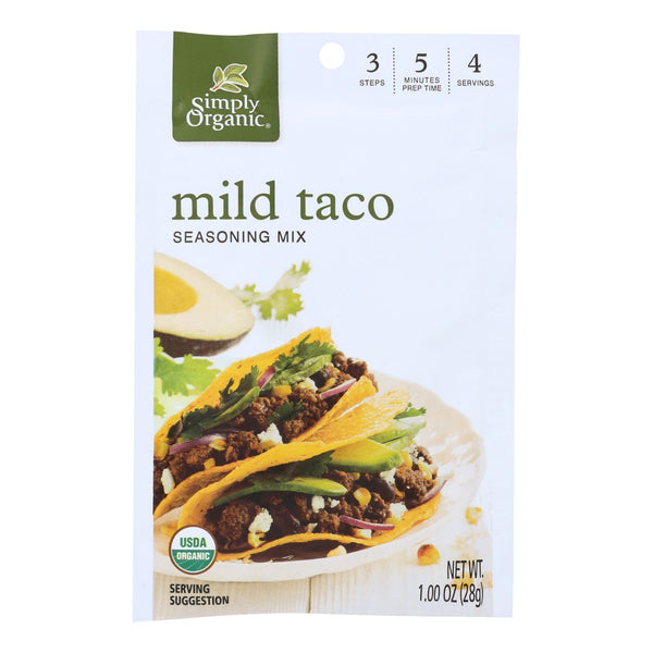 Simply Organic Mild Taco Seasoning Mix - Case of 12 - 1 Ounce.