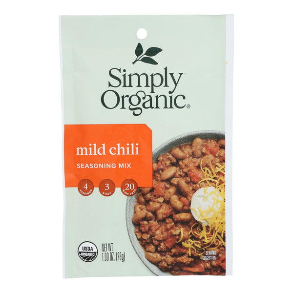 Simply Organic Seasoning Mx - Organic - Mild Chili - Case of 12 - 1 Ounce