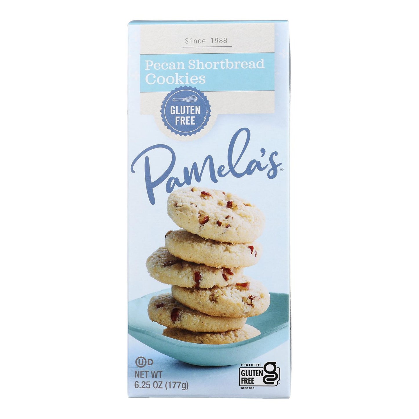 Pamela's Products - Cookies - Pecan Shortbread - Gluten-Free - Case of 6 - 6.25 Ounce.