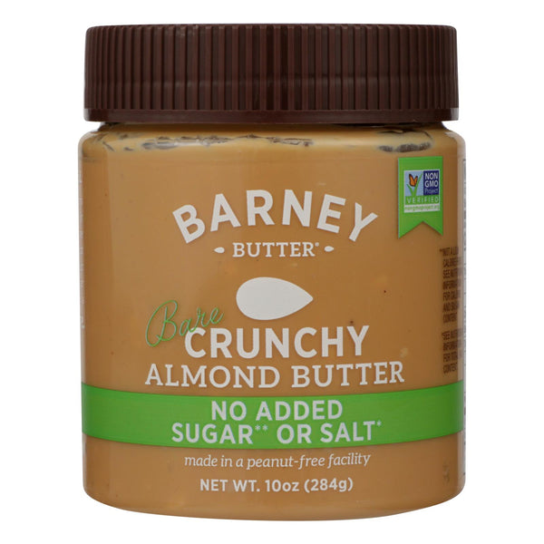 Barney Butter Almond Butter - Bare Crunchy - Case of 6 - 10 Ounce.