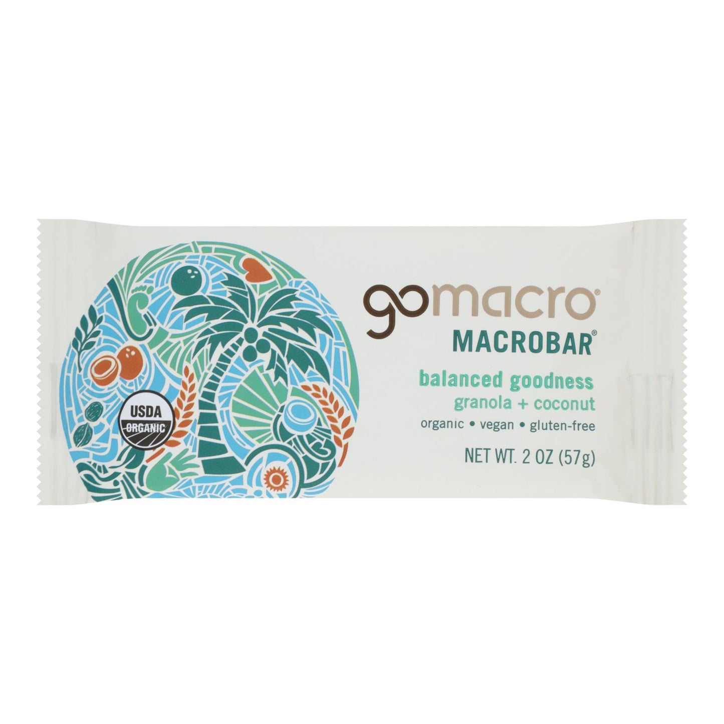 GoMacro Organic Macrobar - Granola with Coconut - 2 Ounce Bars - Case of 12