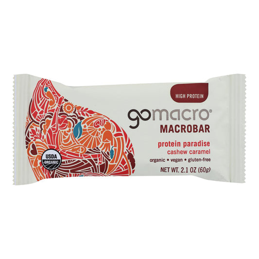 GoMacro Organic Macrobar - Cashew Caramel - 2.1 Ounce Bars - Case of 12