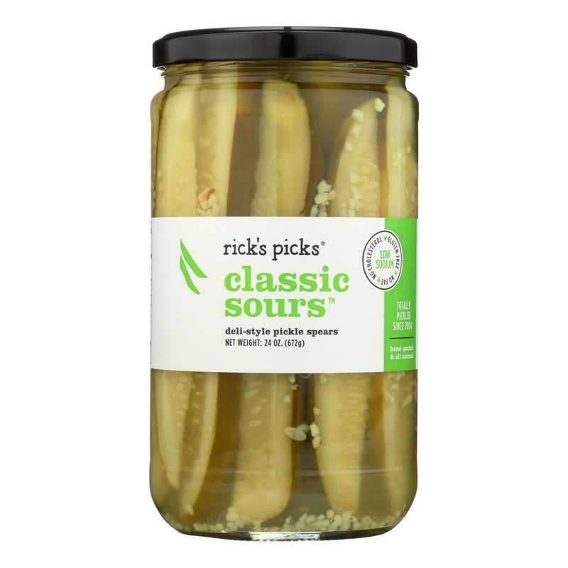 Rick's Picks Classic Sours Pickles - Case of 6 - 24 Ounce.