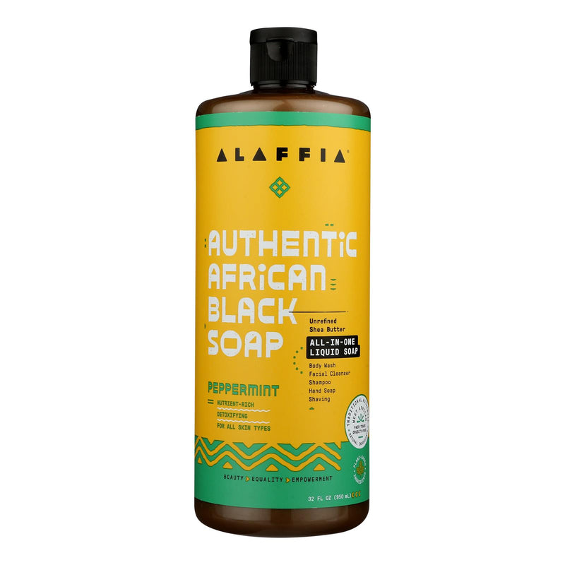 Alaffia - African Black Soap - Peppermint - 32 fl Ounce.