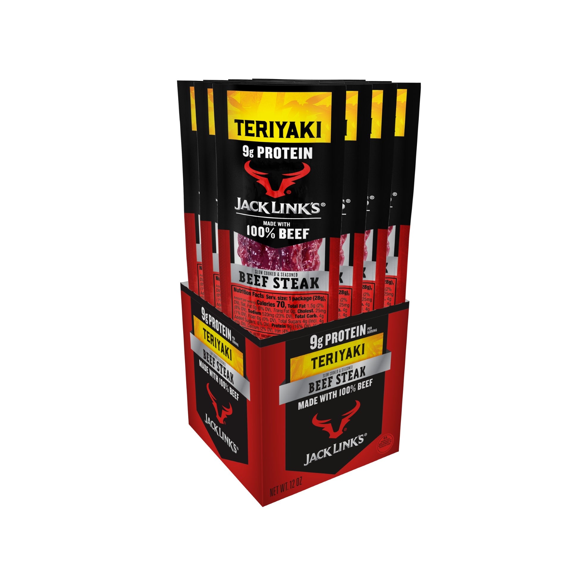 Jack Link's Teriyaki Beef Steaks 1 Ounce Size - 144 Per Case.