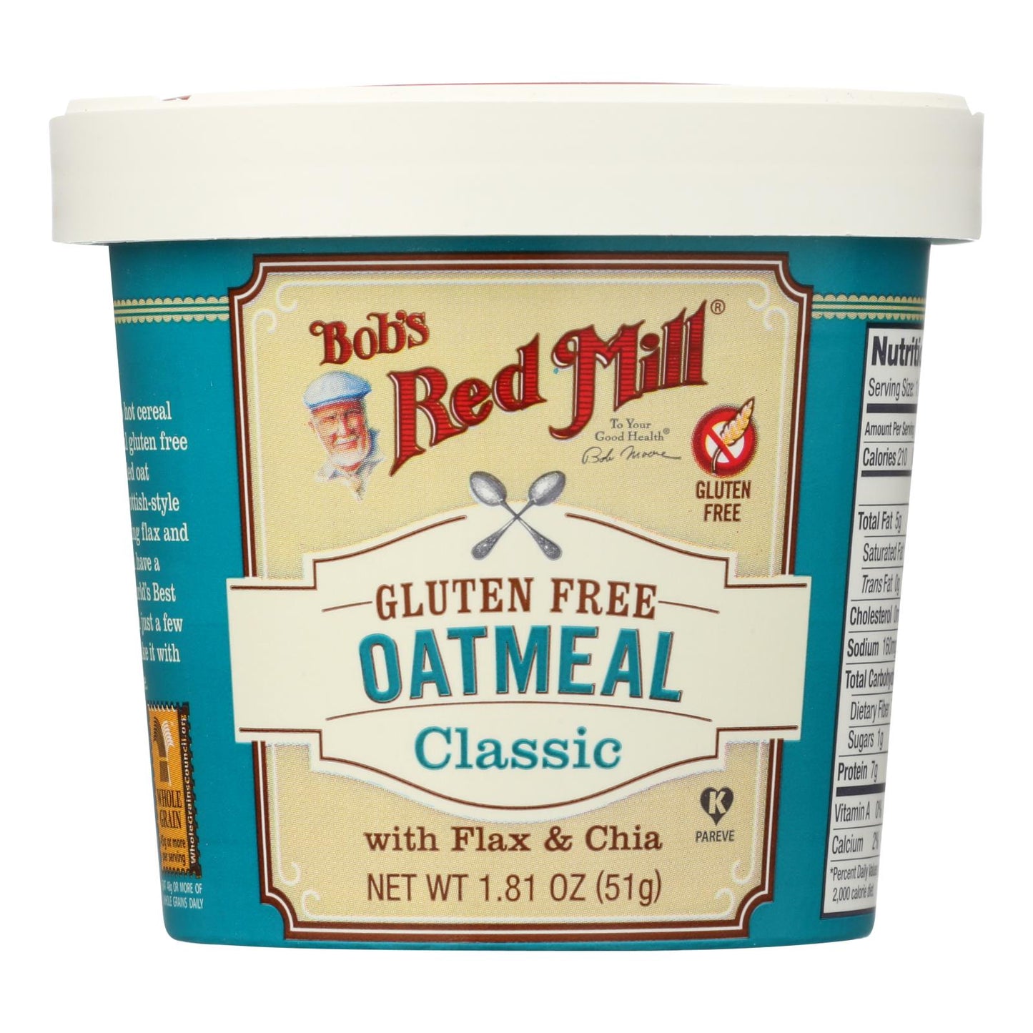 Bob's Red Mill - Gluten Free Oatmeal Cup Classic with Flax/Chia - 1.81 Ounce - Case of 12