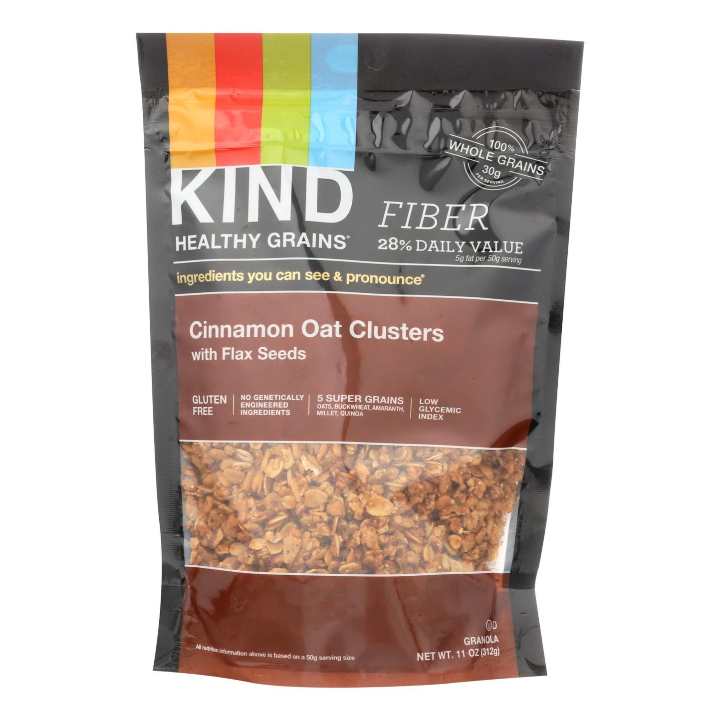 Kind Healthy Grains Cinnamon Oat Clusters with Flax Seeds - 11 Ounce - Case of 6