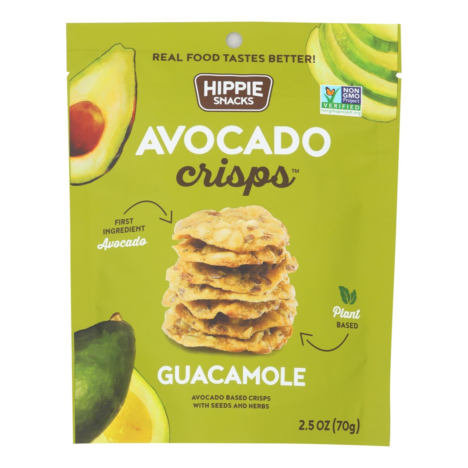 Hippie Snacks - Avocado Crsps Guacamole - Case of 8-2.5 Ounce